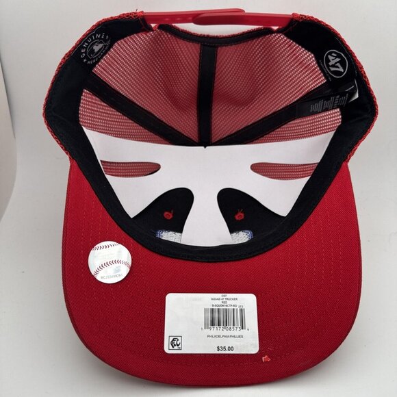 NWT '47 Trucker Hat Cap Philadelphia Phillies Team Logo Red SnapBack Mesh GR59 - Picture 4 of 6